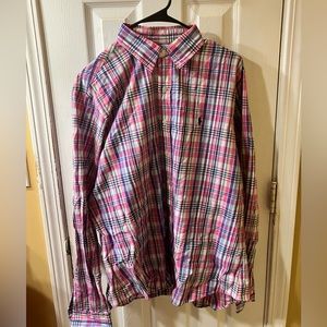 Polo Plaid Button Down Collard Shirt Men’s Large